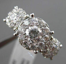 ANTIQUE LARGE 1.50CT DIAMOND 14KT WHITE GOLD CLUSTER FRIENDSHIP PROMISE RING
