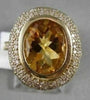 ANTIQUE LARGE 2.96CTW CITRINE DIAMOND 14KT Y GOLD RING