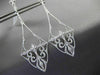 ANTIQUE LARGE .86CT DIAMOND 14K WHITE GOLD 3D FILIGREE MILGRAIN HANGING EARRINGS