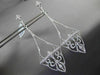 ANTIQUE LARGE .86CT DIAMOND 14K WHITE GOLD 3D FILIGREE MILGRAIN HANGING EARRINGS
