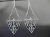 ANTIQUE LARGE .86CT DIAMOND 14K WHITE GOLD 3D FILIGREE MILGRAIN HANGING EARRINGS