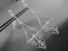 ANTIQUE LARGE .86CT DIAMOND 14K WHITE GOLD 3D FILIGREE MILGRAIN HANGING EARRINGS