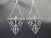 ANTIQUE LARGE .86CT DIAMOND 14K WHITE GOLD 3D FILIGREE MILGRAIN HANGING EARRINGS