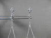 ANTIQUE LARGE .86CT DIAMOND 14K WHITE GOLD 3D FILIGREE MILGRAIN HANGING EARRINGS