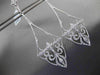 ANTIQUE LARGE .86CT DIAMOND 14K WHITE GOLD 3D FILIGREE MILGRAIN HANGING EARRINGS