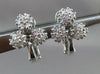 ANTIQUE .70CT DIAMOND 14KT WHITE GOLD HANGING FLOWER CLIP ON EARRINGS #1199
