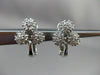 ANTIQUE .70CT DIAMOND 14KT WHITE GOLD HANGING FLOWER CLIP ON EARRINGS #1199