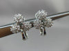 ANTIQUE .70CT DIAMOND 14KT WHITE GOLD HANGING FLOWER CLIP ON EARRINGS #1199