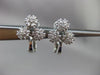 ANTIQUE .70CT DIAMOND 14KT WHITE GOLD HANGING FLOWER CLIP ON EARRINGS #1199