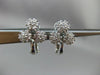 ANTIQUE .70CT DIAMOND 14KT WHITE GOLD HANGING FLOWER CLIP ON EARRINGS #1199