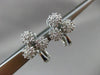 ANTIQUE .70CT DIAMOND 14KT WHITE GOLD HANGING FLOWER CLIP ON EARRINGS #1199