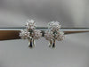 ANTIQUE .70CT DIAMOND 14KT WHITE GOLD HANGING FLOWER CLIP ON EARRINGS #1199
