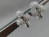 ANTIQUE .70CT DIAMOND 14KT WHITE GOLD HANGING FLOWER CLIP ON EARRINGS #1199