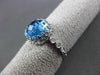 ANTIQUE 5.08CTW DIAMOND & AAA BLUE TOPAZ 14KT WHITE GOLD FILIGREE MILGRAIN RING