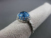 ANTIQUE 5.08CTW DIAMOND & AAA BLUE TOPAZ 14KT WHITE GOLD FILIGREE MILGRAIN RING