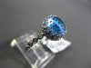 ANTIQUE 5.08CTW DIAMOND & AAA BLUE TOPAZ 14KT WHITE GOLD FILIGREE MILGRAIN RING
