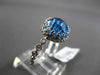 ANTIQUE 5.08CTW DIAMOND & AAA BLUE TOPAZ 14KT WHITE GOLD FILIGREE MILGRAIN RING