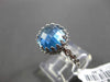 ANTIQUE 5.08CTW DIAMOND & AAA BLUE TOPAZ 14KT WHITE GOLD FILIGREE MILGRAIN RING