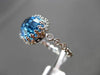 ANTIQUE 5.08CTW DIAMOND & AAA BLUE TOPAZ 14KT WHITE GOLD FILIGREE MILGRAIN RING