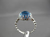 ANTIQUE 5.08CTW DIAMOND & AAA BLUE TOPAZ 14KT WHITE GOLD FILIGREE MILGRAIN RING