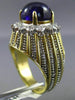 ANTIQUE LARGE 8.34CT DIAMOND & AAA AMETHYST 18K TWO TONE GOLD 3D OVAL RING #2624