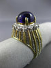 ANTIQUE LARGE 8.34CT DIAMOND & AAA AMETHYST 18K TWO TONE GOLD 3D OVAL RING #2624