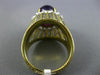 ANTIQUE LARGE 8.34CT DIAMOND & AAA AMETHYST 18K TWO TONE GOLD 3D OVAL RING #2624