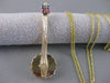 ANTIQUE LARGE RUBY SAPPHIRE BANJO GUITAR 14K YELLOW GOLD FILIGREE PENDANT #20852