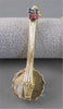 ANTIQUE LARGE RUBY SAPPHIRE BANJO GUITAR 14K YELLOW GOLD FILIGREE PENDANT #20852