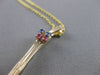 ANTIQUE LARGE RUBY SAPPHIRE BANJO GUITAR 14K YELLOW GOLD FILIGREE PENDANT #20852