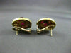 ANTIQUE LARGE 2.50CT AAA ROUND RUBY 18KT YELLOW GOLD CABOCHON EARRINGS #19166