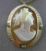 ANTIQUE AAA PEARL 14KT ROSE GOLD 3D HANDCRAFTED LADY CAMEO PENDANT BROOCH #25483