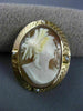ANTIQUE AAA PEARL 14KT ROSE GOLD 3D HANDCRAFTED LADY CAMEO PENDANT BROOCH #25483