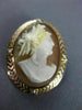 ANTIQUE AAA PEARL 14KT ROSE GOLD 3D HANDCRAFTED LADY CAMEO PENDANT BROOCH #25483