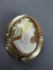 ANTIQUE AAA PEARL 14KT ROSE GOLD 3D HANDCRAFTED LADY CAMEO PENDANT BROOCH #25483
