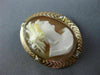 ANTIQUE AAA PEARL 14KT ROSE GOLD 3D HANDCRAFTED LADY CAMEO PENDANT BROOCH #25483
