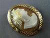 ANTIQUE AAA PEARL 14KT ROSE GOLD 3D HANDCRAFTED LADY CAMEO PENDANT BROOCH #25483
