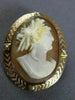 ANTIQUE AAA PEARL 14KT ROSE GOLD 3D HANDCRAFTED LADY CAMEO PENDANT BROOCH #25483