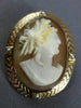 ANTIQUE AAA PEARL 14KT ROSE GOLD 3D HANDCRAFTED LADY CAMEO PENDANT BROOCH #25483