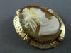 ANTIQUE AAA PEARL 14KT ROSE GOLD 3D HANDCRAFTED LADY CAMEO PENDANT BROOCH #25483
