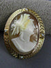ANTIQUE AAA PEARL 14KT ROSE GOLD 3D HANDCRAFTED LADY CAMEO PENDANT BROOCH #25483
