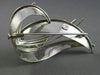 ANTIQUE LARGE 1.0CT DIAMOND 18KT WHITE GOLD 3D HANDCRAFTED LEAF LOVE BROOCH PIN