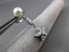 ANTIQUE .80CT DIAMOND 14K WHITE GOLD & PEARL FLOWER STAR HANGING EARRINGS #23357