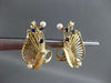 ANTIQUE AAA PEARL & SAPPHIRE 14K YELLOW GOLD HANDCRAFTED CLIP ON EARRINGS #22573