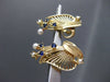 ANTIQUE AAA PEARL & SAPPHIRE 14K YELLOW GOLD HANDCRAFTED CLIP ON EARRINGS #22573