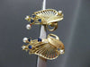ANTIQUE AAA PEARL & SAPPHIRE 14K YELLOW GOLD HANDCRAFTED CLIP ON EARRINGS #22573