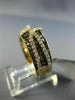 1.32CT WHITE & CHOCOLATE FANCY DIAMOND 14K ROSE & BLACK GOLD 3D CRISS CROSS RING