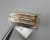 ANTIQUE 14K GOLD WIDE TWO TONE DIAMOND 1.45CT BELT RING