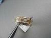 ANTIQUE 14K GOLD WIDE TWO TONE DIAMOND 1.45CT BELT RING
