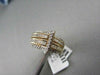 ANTIQUE 14K GOLD WIDE TWO TONE DIAMOND 1.45CT BELT RING